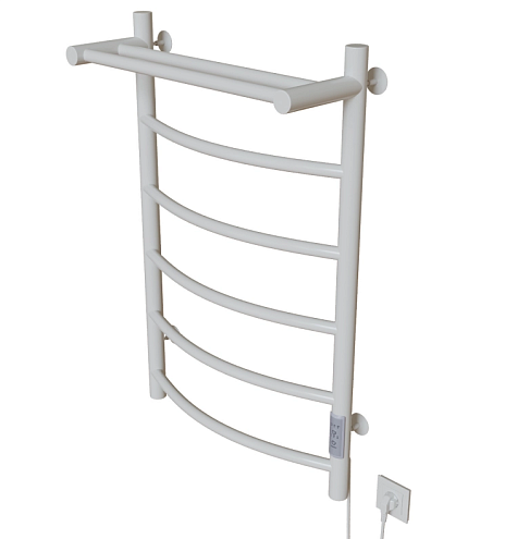 Полотенцесушитель Mixline Capella  80х50 таймер, 336 Вт, 5 перекладин + полка, электрический белый: фотография 1