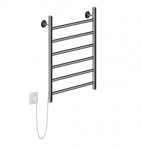 Полотенцесушитель Mixline Vega 60х40 кнопочный выключатель, 222 Вт, 6 перекладин прямые, левый, электрический: фотография 1