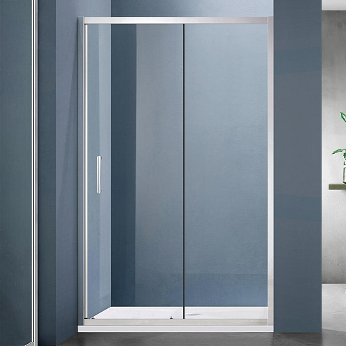 Душевое ограждение SANTREK AQUA Lea- DF-1000-С-Chrome 1000*1850 Прямое стекло Прозр. 5мм, профиль Хром: фотография 1