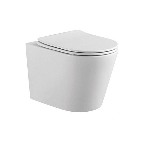 Унитаз-компакт подвесной безободковый Aquatek Вега AQ1904T-00 490х360х320 с сиденьем Soft Close, смыв Торнадо: фотография 1