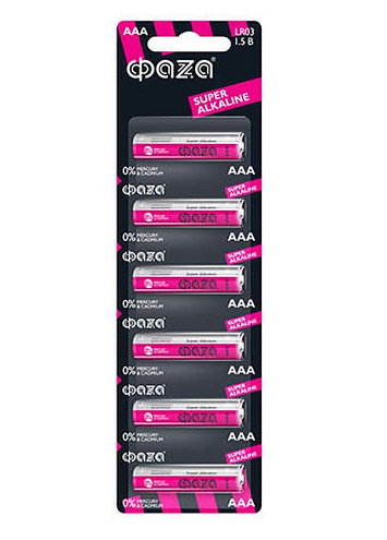 Элемент питания алкалиновый AAA/LR03 1.5В Super Alkaline BL-6 (уп.6шт) ФАZА 5002012: фотография 1
