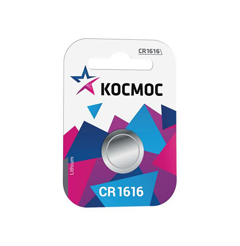 Элемент питания литиевый CR1616 1хBL уп.1шт КОСМОС KOCR16161BL: фотография 1