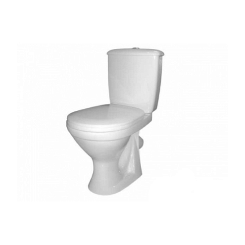 Унитаз-компакт Оскольская керамика Суперкомпакт косой выпуск, сиденье полипропилен, арматура: фотография 1