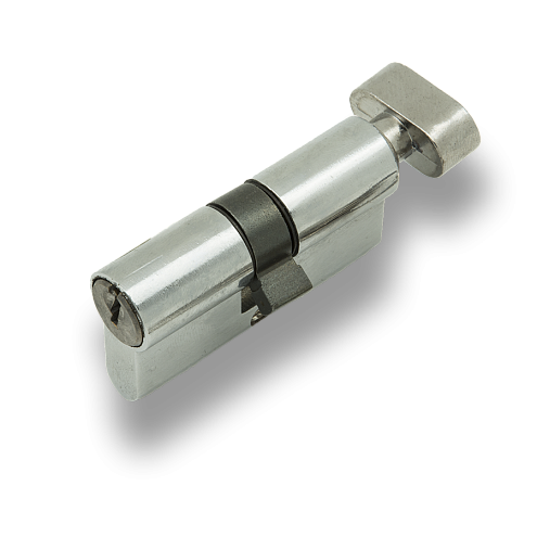 Цилиндровый механизм STD AL  ЛВ-60 (30-30) хром, ключ-вертушка эконом: фотография 1