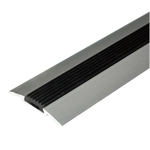 Порог стык 42мм 0,9м алюминий с резиновой вставкой чёрная: фотография 1