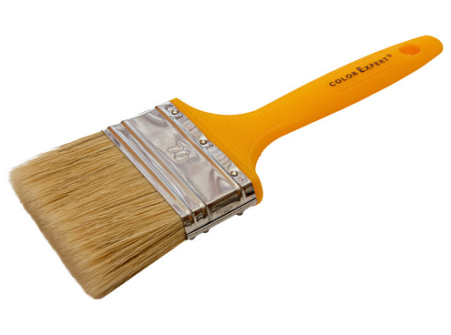 Кисть флейцевая для алкидных лаков 70мм, светлая щетина, пластиковая ручка, ColorExpert: фотография 1