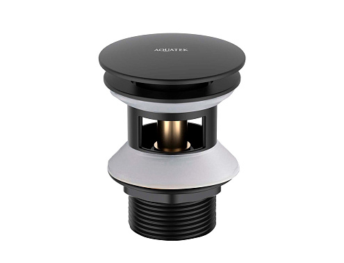 Сливной набор для раковины Aquatek матовый черный AQ6002MB: фотография 1