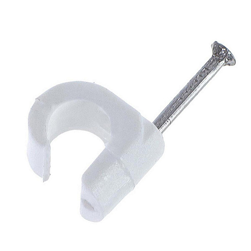 Скоба для электрокабеля 10мм круглая 50шт: фотография 1