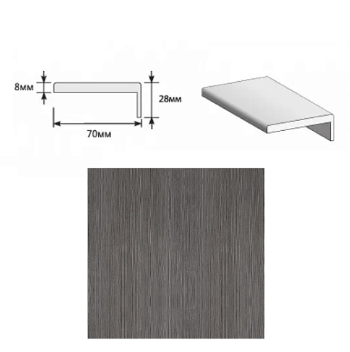 Наличник "Т" ЭКО Grey Melinga МДФ Тип-0 2150х70х8 (20х3): фотография 1