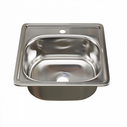 Мойка врезная 380х380 выпуск 1 1/2" MIXLINE 150 мм с гофросифоном: фотография 1