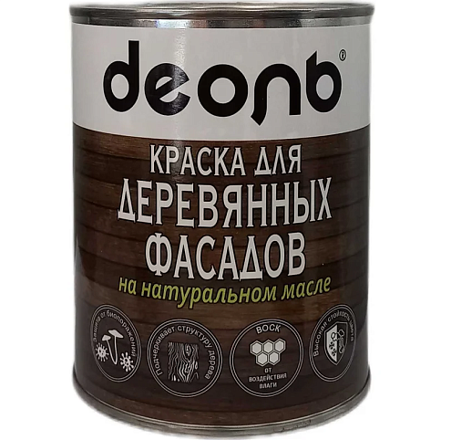 Краска для деревянных фасадов на натуральном масле ДЕОЛЬ, Белый, 0,75л : фотография 1