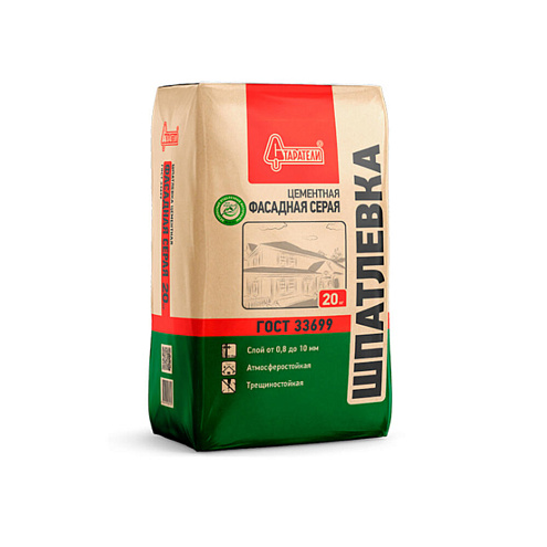 Шпатлевка цементная Старатели "Фасадная" серая  20кг : фотография 1