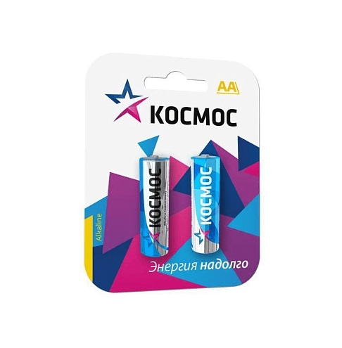 Элемент питания алкалиновый AA/LR6 BP-2 уп.2шт КОСМОС KOCLR62BL: фотография 1