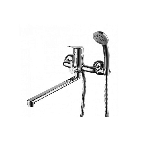 LM6551C "Партнер" Смеситель универсальный одноручный, с плоск. изливом 300 мм,  дивертор с кер. пласт., хром: фотография 1