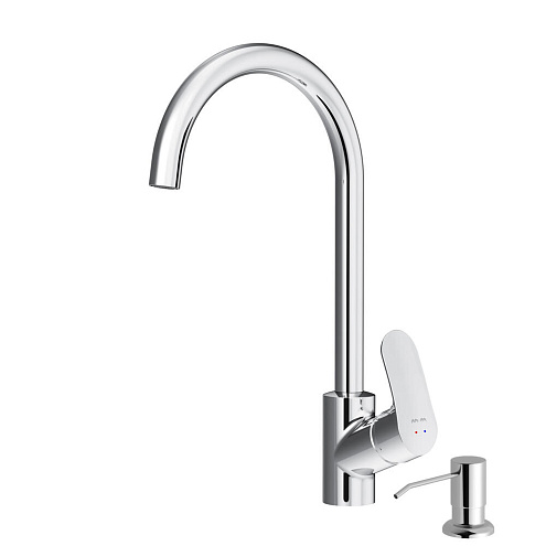 F8007D00 Like, набор 2в1: смеситель для кухни, диспенсер, хром, шт.: фотография 1