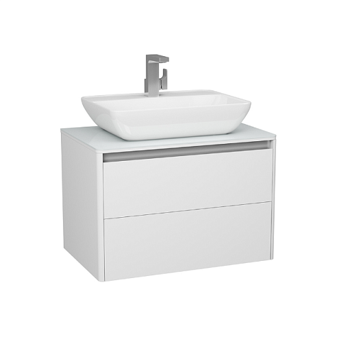 Тумба DIBORG Hanna 70 2 ящика, белая матовая 77.8224: фотография 1