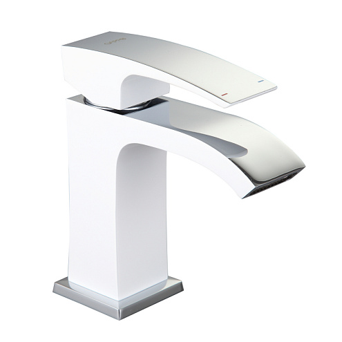 Смеситель для умывальника 35к G1007-8 GAPPO литой, п/гайку, БЕЛЫЙ-Хром: фотография 1