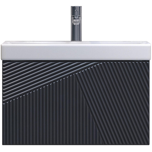 Тумба под раковину Edge 600-0-1 навесная графит: фотография 1