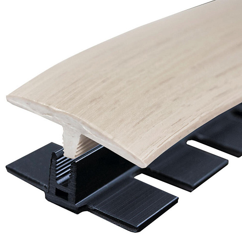 Гибкий порог SmartProfile BR в комплекте с монтажной планкой 224 Дуб крафт серый 3м: фотография 1