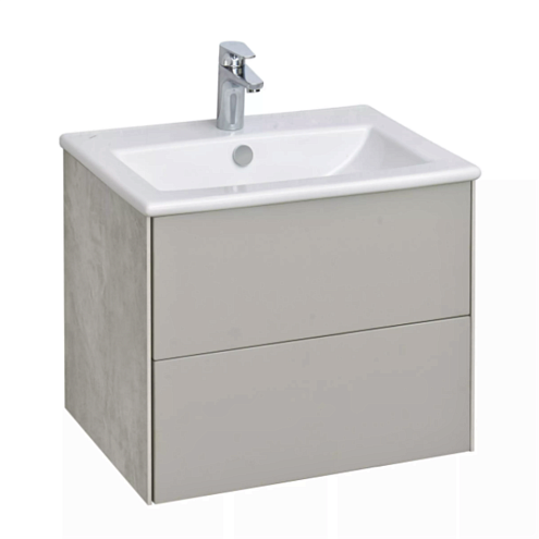 1A2580K1AJ9A0 Тумба-умывальник Сохо 60 Слэйт/Галька серая/Раковина Элина 60: фотография 1