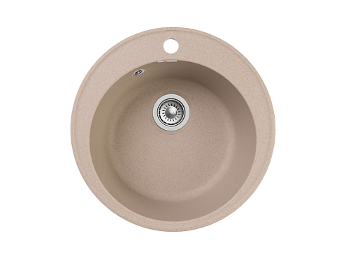 Мойка GRANFEST QUARZ (ECO) 08 РОНДО D480 мм песок без сифона: фотография 1