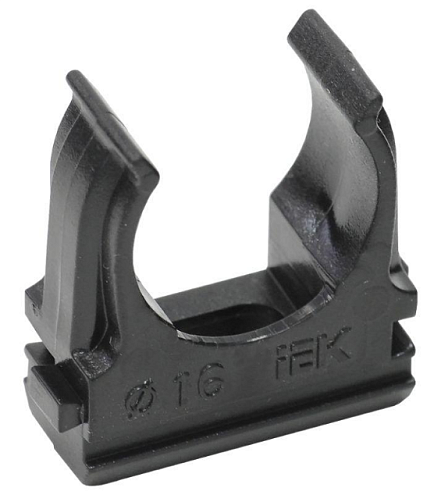 Держатель для труб (клипса) CF16 с защелкой черный IEK CTA10D-CF16-K02-100: фотография 1