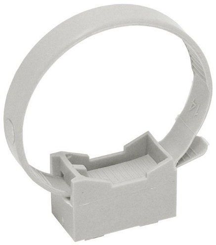 Держатель хомутный для труб со стяжкой CFF1 d16-32 серый IEK CTA10MP-CFF132-K41-100: фотография 1