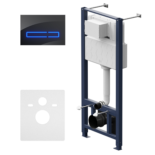 Инсталляция для подвесного унитаза AM.PM Pro I012704.50A38 с сенсорной клавишей чёрный глянец: фотография 1