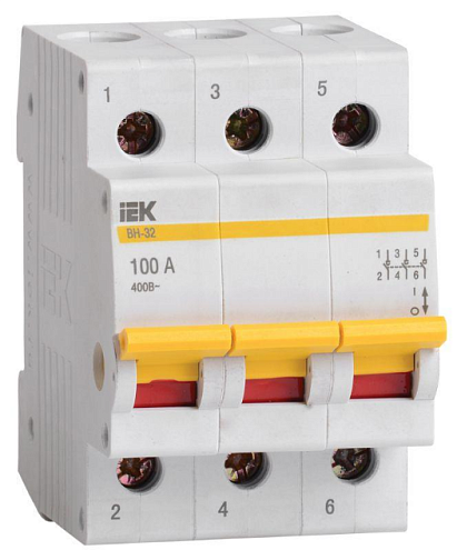 Выключатель нагрузки ВН-32 100А/3П IEK MNV10-3-100: фотография 1