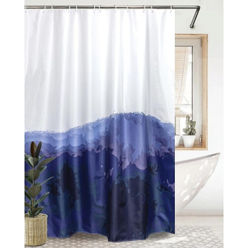 Занавеска-штора для ванн BATH Blue Blotch, 180х200: фотография 1