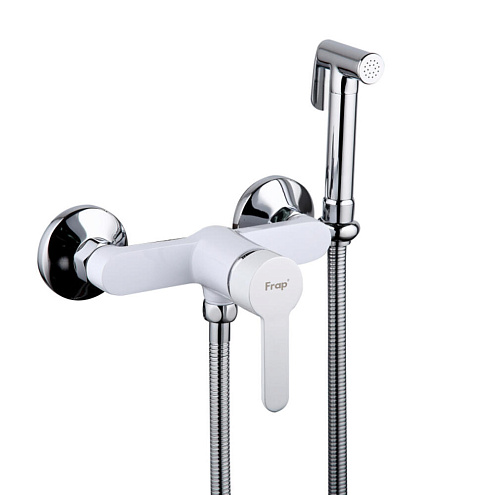 Смеситель с гигиенической лейкой 35k F2041-8 FRAP белый: фотография 1