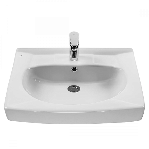 Раковина Santek Пилот 60х50 с кронштейнами и сифоном 1WH301970: фотография 1