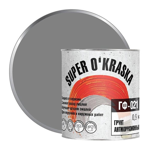 Грунт ГФ -021 super okraska серый 0,9кг: фотография 1