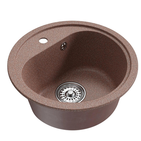 Мойкa ML-GM10 круглая, терракотовая (307), 440 мм глубина чаши 180 мм: фотография 1