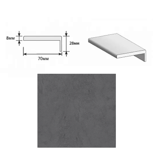 Наличник "Т" ЭКО Slate Art МДФ Тип-0 2150х70х8 (20х3) М: фотография 1