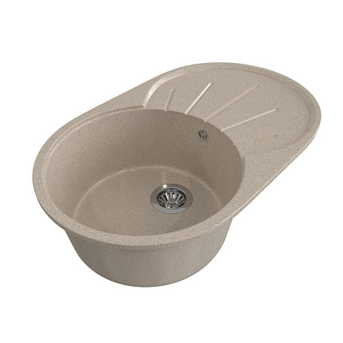 Мойка ML-GMS05 СТАНДАРТ овальная с крылом, песочный (302), 455х735х170 мм: фотография 1