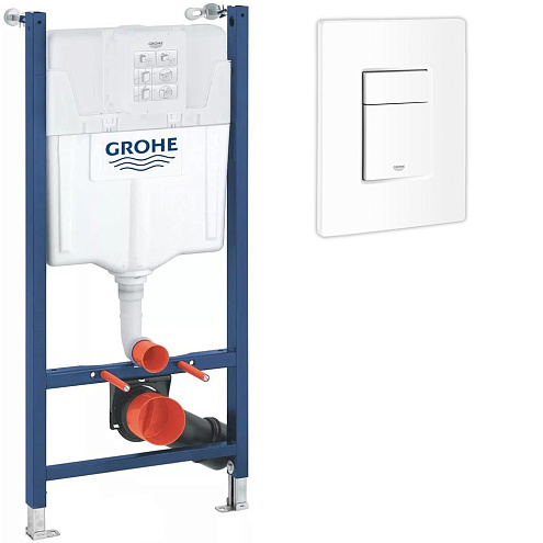 Solido Инсталляционная система для подвесного унитаза 1,13 м+Even накладная панель, белая: фотография 1