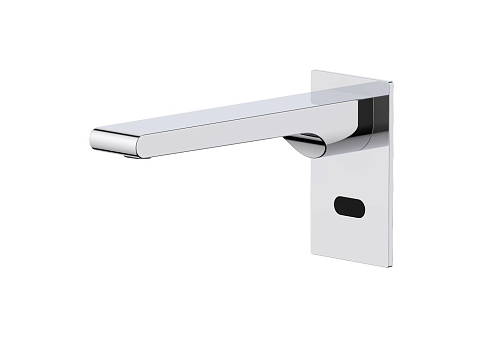 Смеситель для раковины Aquatek Лира AQ5413CR настенный, электронный, с предустановленной температурой, работа от сети 220В или батарей 4×1. 5V AA: фотография 1