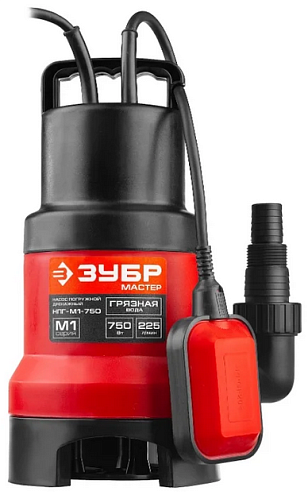 Насос дренажный ЗУБР НПГ-М1-750,  для грязной воды, 750 Вт: фотография 1