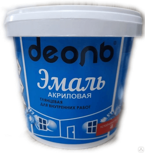 Эмаль акриловая белая глянцевая, универсальная «ДЕОЛЬ» 2,7л: фотография 1
