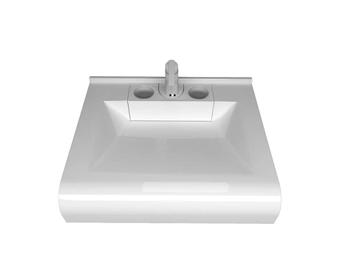 Раковина Корса 60  с Декор накладкой 2 стакана: фотография 1