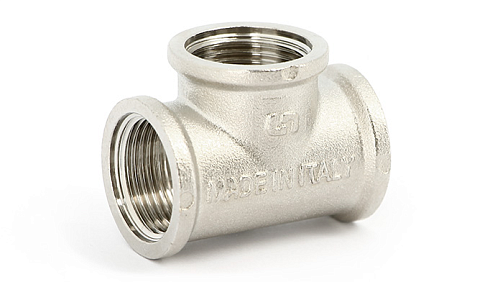 Тройник никелированный 1/2" В-В-В Uni-Fitt: фотография 1