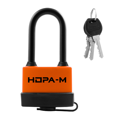 Замок навесной всепогодный Нора-М ЗНВ-702дд оранжевый 72мм: фотография 1