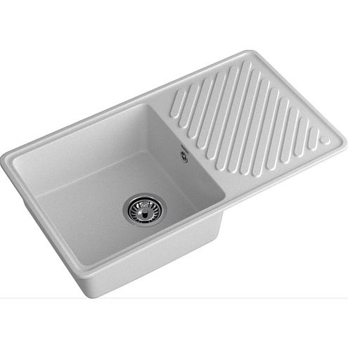 Мойка GRANFEST QUARZ 53 1 чаша + крыло 860х480 серый без сифона: фотография 1