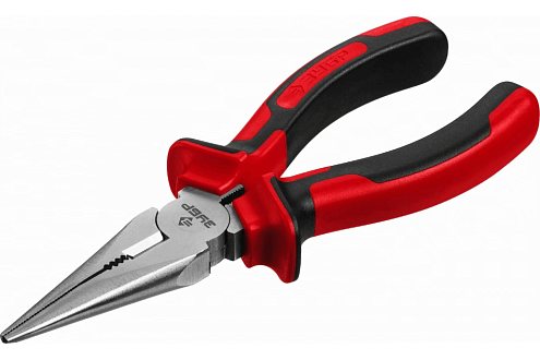 Тонкогубцы СТАНДАРТ, 2-комп. ручка, CrNi покрытие, 160мм, ЗУБР: фотография 1