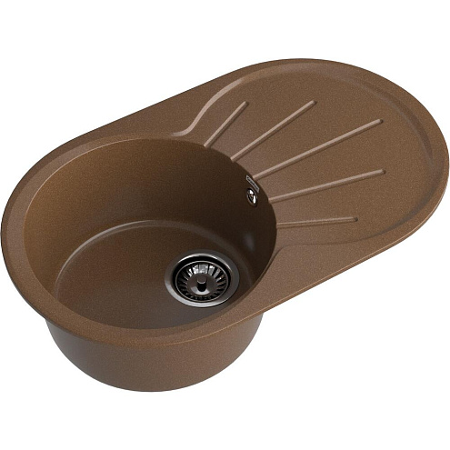 Мойка GRANFEST GF-R750L  чаша + крыло 750х460 мм, овал терракот: фотография 1