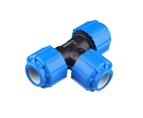 Тройник ПЭ 20х20х20 обжимной ТПК-Аква: фотография 1