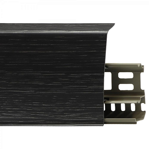 Плинтус ПВХ с монтажной планкой Line Plast LS028, Венге тёмный: фотография 1