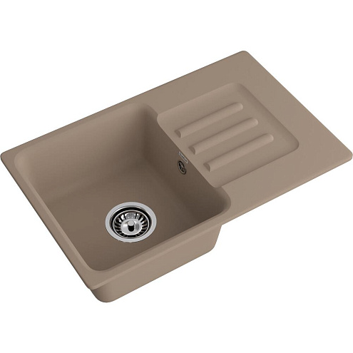 Мойки GRANFEST SMART SM680 L (мрамор) 1 чаша+крыло 680х430 мм песок без сифона: фотография 1