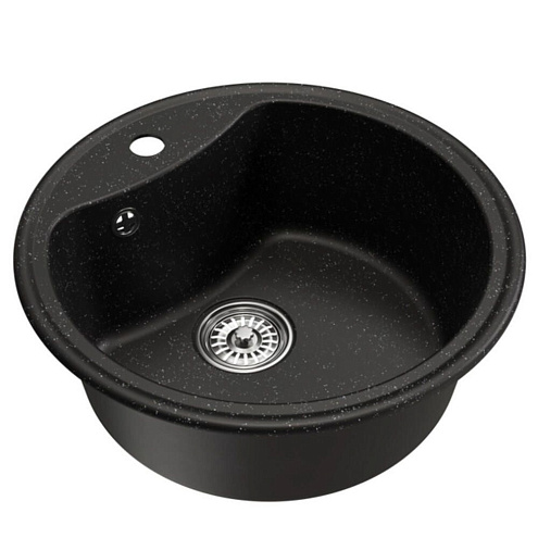 Мойкa ML-GM09 круглая, черная (308), 510 мм глубина чаши 190 мм: фотография 1